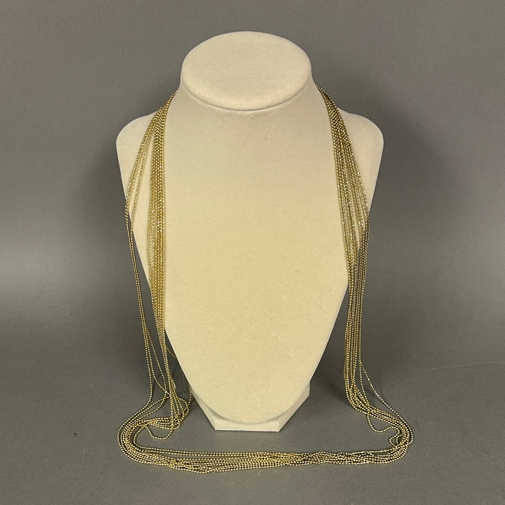 Elegant Gold Tone Multi-Strand Necklace - Picture 1 of 7